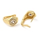 Real 18K Gold Plated Brass with Cubic Zirconia Hexagon Hoop Earrings KK-Z033-30A-2