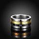 Moda 316l titanio anillos romanos de acero con banda ancha para hombres RJEW-BB07114-9-2