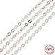 Rhodium Plated 925 Sterling Silver Flat Cable Chains STER-F052-04P-1