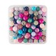 150 Stück 15 Stil gefärbte runde Perlen aus natürlicher weißer Jade sgG-SZ0001-06-1