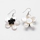 Fleurs blanc perle naturelle enveloppe dossard colliers et boucles d'oreilles pendentif ensembles de bijoux SJEW-P072-01-6