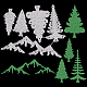 炭素鋼カッティングダイステンシル  DIYスクラップブッキング用  フォトアルバム  装飾的なエンボス紙カード  ステンレス鋼色  山と森  山と森  80x97x1mm  穴：1.2mm DIY-WH0349-64-1