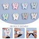 CHGCRAFT 14Pcs 7Colors Tooth Shape Silicone Beads Tooth Spacer Beads for DIY Necklaces Bracelet Keychain Making Handmade Crafts SIL-FH0001-06-5