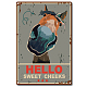 CREATCABIN Funny Bathroom Quote Metal Tin Sign Vintage Hello Sweet Cheeks Donkey Tin Sign for Bathroom Kitchen Cafe Wall Decor AJEW-WH0157-020-1