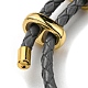 Кожаные браслеты плетеного шнура BJEW-G675-06G-11-3