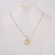 Alloy Natural Gemstone Pendant Necklaces NJEW-JN00907-5