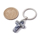 Porte-clés en jaspe tache bleue naturelle KEYC-JKC00729-02-3