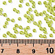 12/0グレードの丸いガラスシードビーズ  銀並ぶ  緑黄  12/0  2x1.5mm  穴：0.3mm  約30000個/袋 SEED-Q007-F48-3