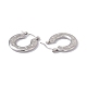 304 Stainless Steel Donut with Star Hoop Earrings for Women EJEW-E199-03P-2