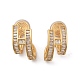 Серьги-клипсы из латунного микро-паве с прозрачными фианитами EJEW-K286-10G-4