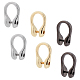 WADORN 6Pcs 3 Color Alloy with Iron D Shape Rings Clasps FIND-WR0001-96-1