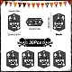 SUNNYCLUE 1 Box 30Pcs Halloween Gothic Style Black Charms Skull Charm Skeleton Head Poker Ace Spades Hollow Playing Cards Metal Alloy Charms for Jewelry Making Charm DIY Necklace Earrings Supplies PALLOY-SC0004-10-2