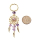 Woven Net/Web with Feather Natural & Synthetic Gemstone Pendant Keychain KEYC-JKC00394-3