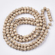 Brins de perles en bois naturel teint X-WOOD-T025-006-LF-2