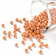 ガラスシードビーズ  不透明な色の光沢の  ラウンド  ダークオレンジ  3mm  穴：1mm  約10000個/ポンド SEED-A012-3mm-130-1