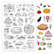 Globleland cibo chiaro francobolli ricetta icone caffè torta turchia silicone trasparente timbro sigilli per la produzione di carte fai da te scrapbooking foto ufficiale album decor craft DIY-WH0167-56-551-1