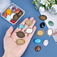 CHGCRAFT 24Pcs 3 Colors Oval Pendant Trays with Stone Cabochon Bezel Pendant Trays for Crafting DIY Jewelry Making DIY-CA0003-40-3