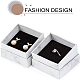 Benecreat 12 confezione piccola scatola quadrata orecchino anello kraft 5.2x5.2x3.3cm scatole regalo di gioielli in cartone bianco marmo per san valentino CBOX-BC0001-33-6