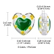 5 perle di cuore in vetro trasparente di 5 colori GLAA-YW0003-18-3