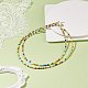 Natural Shell Horse Eye & Glass Seed Beaded Double Layer Necklace for Women NJEW-JN03932-2