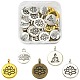 30 pièces 5 styles pendentifs en alliage de style tibétain FIND-YW0003-34-1