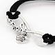 Infinity with Love Antique Silver Plated Alloy Faux Suede Cord Link Bracelets BJEW-JB02049-3