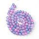 Chapelets de perles en verre craquelé peint DGLA-Q023-8mm-YS55-2