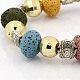 Fashionable Synthetical Lava Beads Bracelets BJEW-G431-04B-2