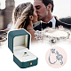OLYCRAFT 2Pcs Leather Ring Bearer Box Vintage Green Jewelry Ring Boxes Leather Ring Gift Box Premium Gorgeous Vintage Single Slot for Wedding LBOX-WH0002-01-7