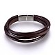 Leather Cord Multi-strand Bracelets BJEW-F349-21P-2