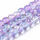 Chapelets de perles en verre peinte par pulvérisation transparent GLAA-N035-03B-B05-1