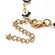 Enamel Rhombus with Evil Eye Link Chains Bracelet BJEW-P271-03G-04-3