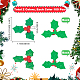 Gorgecraft2bags2スタイルの布飾りアクセサリー  ヤドリギ/アザミの葉  クリスマスの装飾のための  グリーン  30x35~38x1mm  100個/袋  1バッグ/スタイル DIY-GF0005-72-2