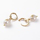 Brass Huggie Hoop Earrings EJEW-JE04433-01-3