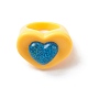 Anillo de dedo de corazón de resina 3d RJEW-JR00538-04-5