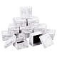 BENECREAT 12 Pack Marble White Square Cardboard Jewellery Pendant Boxes 8.7x8.9x5.2cm Bracelet Bangle Jewelry Gift Boxes with Sponge Insert for Chrismas CBOX-BC0001-34D-1