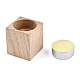 Natural Wood Candle Holder AJEW-T002-01A-5