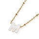 (vente d'usine de fêtes de bijoux) colliers pendentif initial en coquille naturelle NJEW-JN03298-02-1