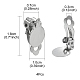 Accessoires de boucles d'oreilles clips à vis en 304 acier inoxydable STAS-YW0001-63P-3