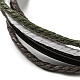 Set di braccialetti con cordoncino in pelle di vacchetta intrecciata regolabile da 4 pz BJEW-F458-16-4