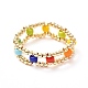Glass Seed Beads Rings for Teen Girl Women X1-RJEW-TA00009-4