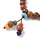 Colliers de perles de bois et de cornaline naturelle et de turquoise synthétique NJEW-JN04136-4