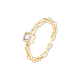 Открытое кольцо-манжета из прозрачного кубического циркония для женщин RJEW-N039-06LG-1