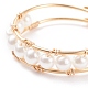 Anelli per le dita intrecciati con perle di conchiglia RJEW-TA00024-03-5