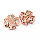 Trèfle micro cuivres ouvrent perles cubes de zircone ZIRC-E010-10-2