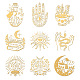 OLYCRAFT 9pcs 1.6x1.6 Inch Bohemian Witchcraft Metal Stickers Evil Eye Pattern Self Adhesive Gold Stickers Boho Theme Metal Gold Stickers for Scrapbooks DIY Resin Crafts Phone Water Bottle Decor DIY-WH0450-100-1