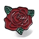 花の亜鉛合金ブローチ  花柄エナメルピン  暗赤色  21x19.5x1.5mm JEWB-Z021-03E-1
