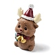 クリスマス動物樹脂彫刻飾り  ホームデスクトップの装飾用  鹿  37x31x55mm RESI-K025-01C-1