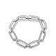 Real 18K Platinum Plated Fashion Eco-Friendly Alloy Czech Rhinestone Link Bracelets BJEW-AA00050-P-1