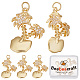 Beebeecraft 1 Box 6Pcs Coconut Tree Charms 18K Gold Plated Palm Tree Charms Micro Pave Clear Cubic Zirconia Pendants with Jump Rings for Jewelry Earring Bracelet Necklace Making KK-BBC0005-47-1